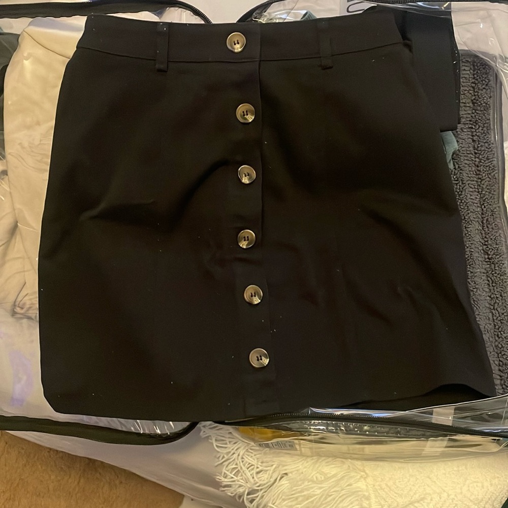 Black button up skirt